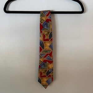 Geometric Silk Patterned Tie - Multicolor